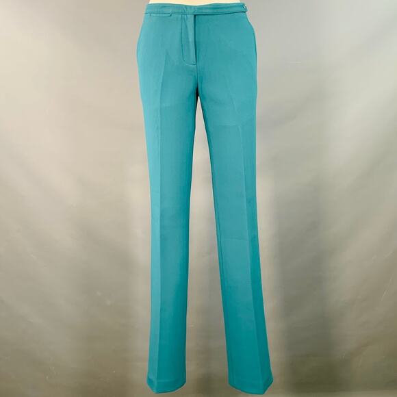 SIES MARJAN Size 30 Teal Wool Blend Crepe Low Rise Straight Dress Pants - Picture 1 of 3